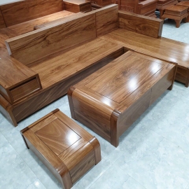 bàn ghế góc gỗ hương xám 