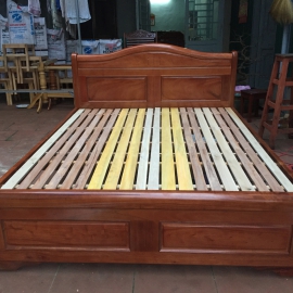 Giường ngủ gỗ xoan 1,6m(Nệm 1,6m x2m)