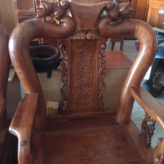 Bàn ghế gỗ hương vân tay 10, 6 món